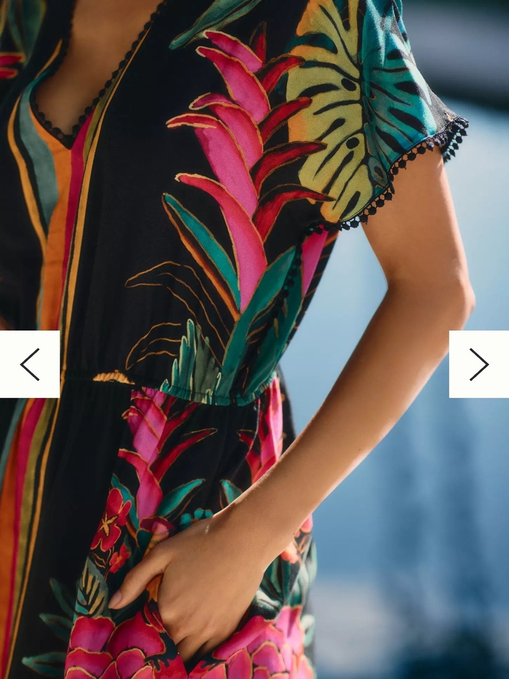 FARM Rio For Anthropologie Floral Midi Sundress Tropical - Picture 5 of 8